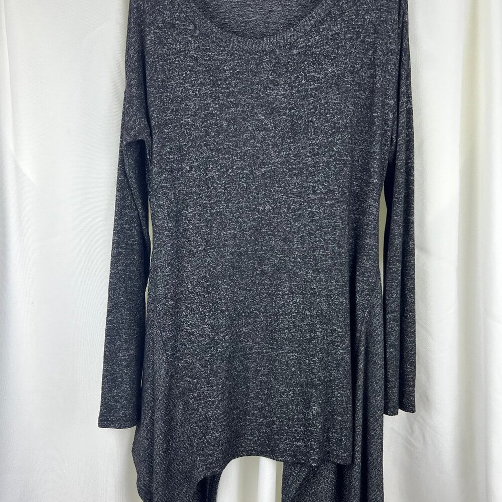 Lildy Shark Bite Tunic Cardigan Heather Black L-XL